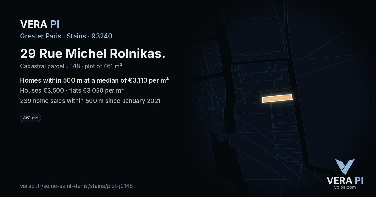 29 Rue Michel Rolnikas, Stains at night – the plot lit, the parcels around coloured by the prices near them
