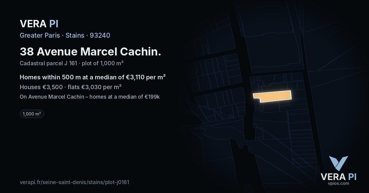 38 Avenue Marcel Cachin, Stains at night – the plot lit, the parcels around coloured by the prices near them