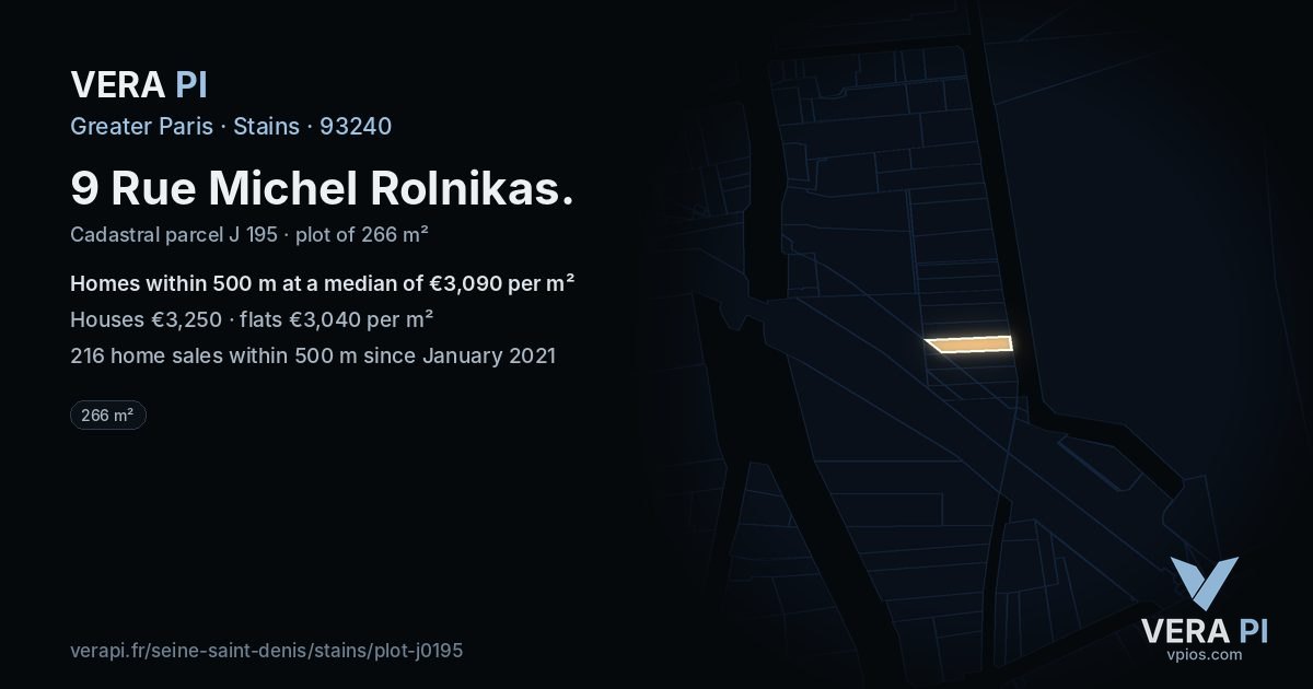9 Rue Michel Rolnikas, Stains at night – the plot lit, the parcels around coloured by the prices near them