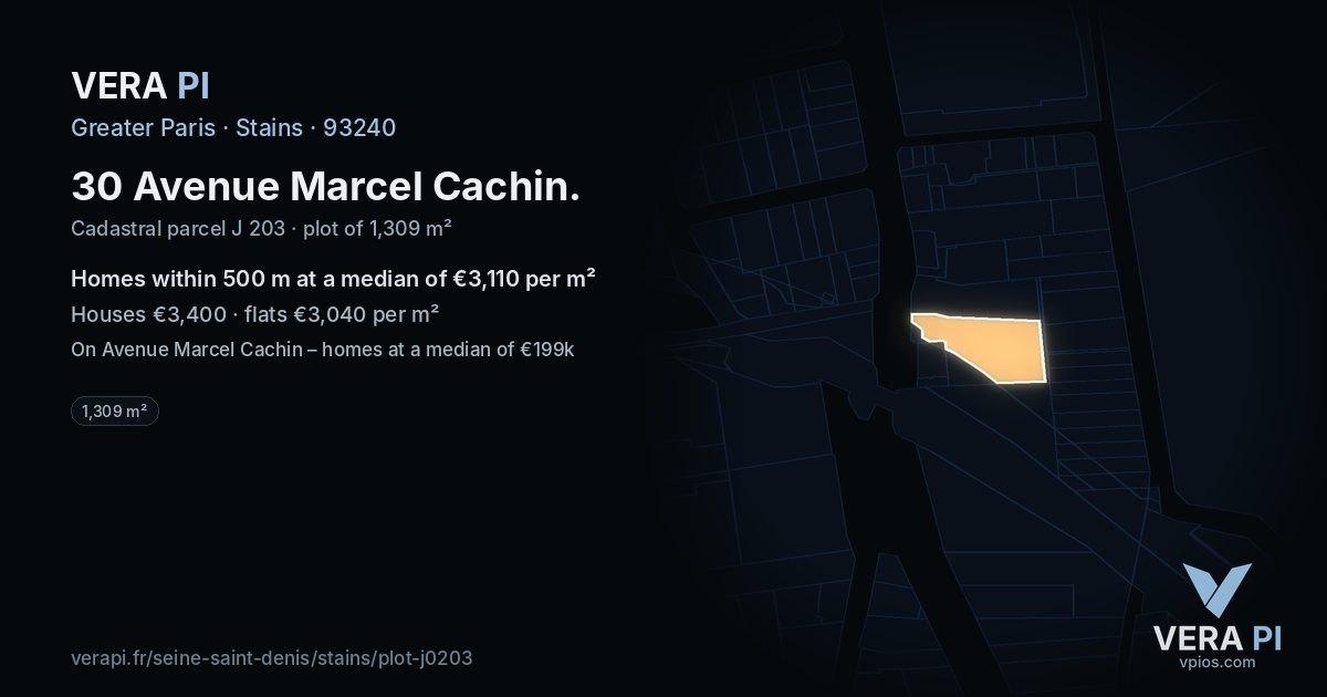 30 Avenue Marcel Cachin, Stains at night – the plot lit, the parcels around coloured by the prices near them