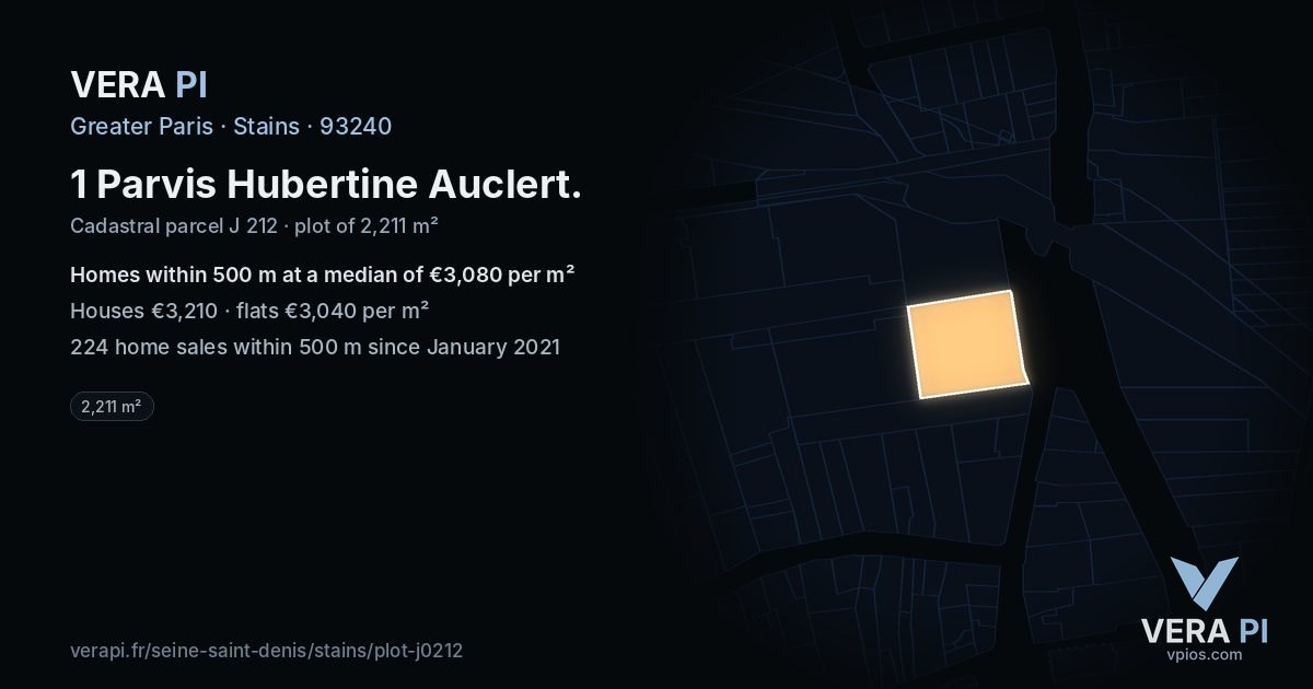 1 Parvis Hubertine Auclert, Stains at night – the plot lit, the parcels around coloured by the prices near them