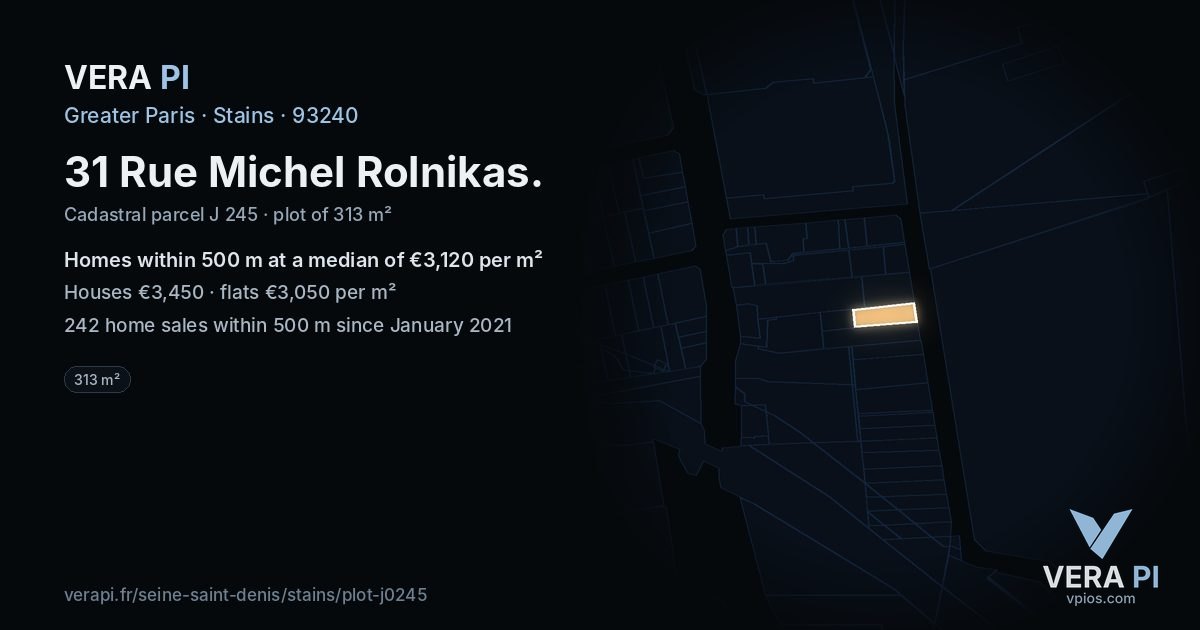 31 Rue Michel Rolnikas, Stains at night – the plot lit, the parcels around coloured by the prices near them