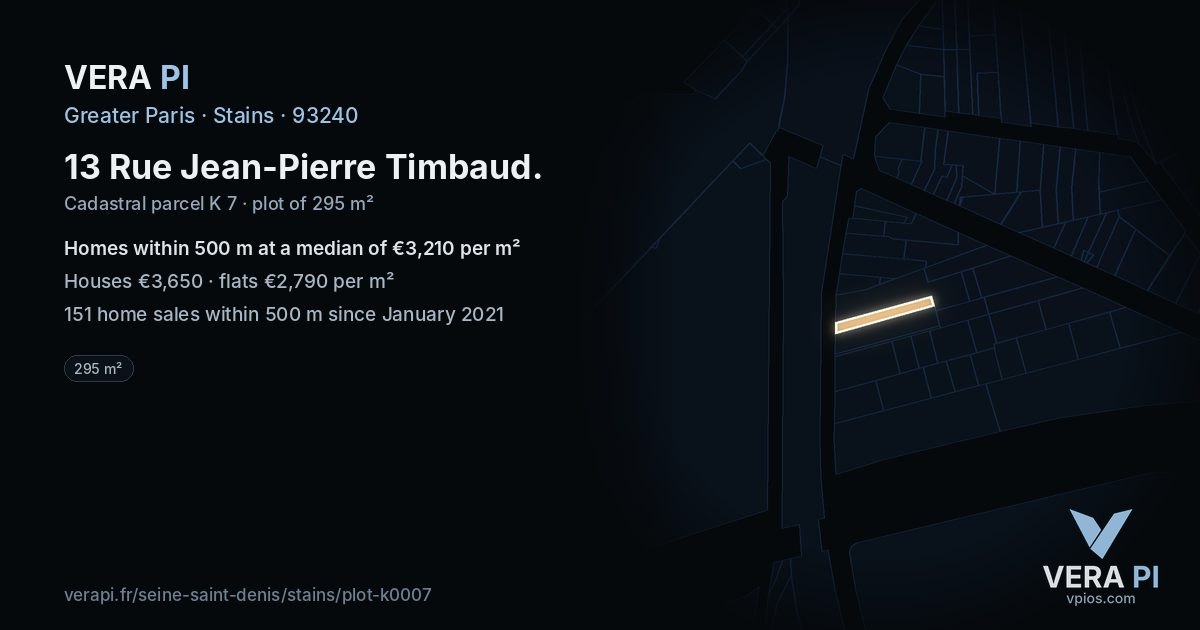 13 Rue Jean-Pierre Timbaud, Stains at night – the plot lit, the parcels around coloured by the prices near them
