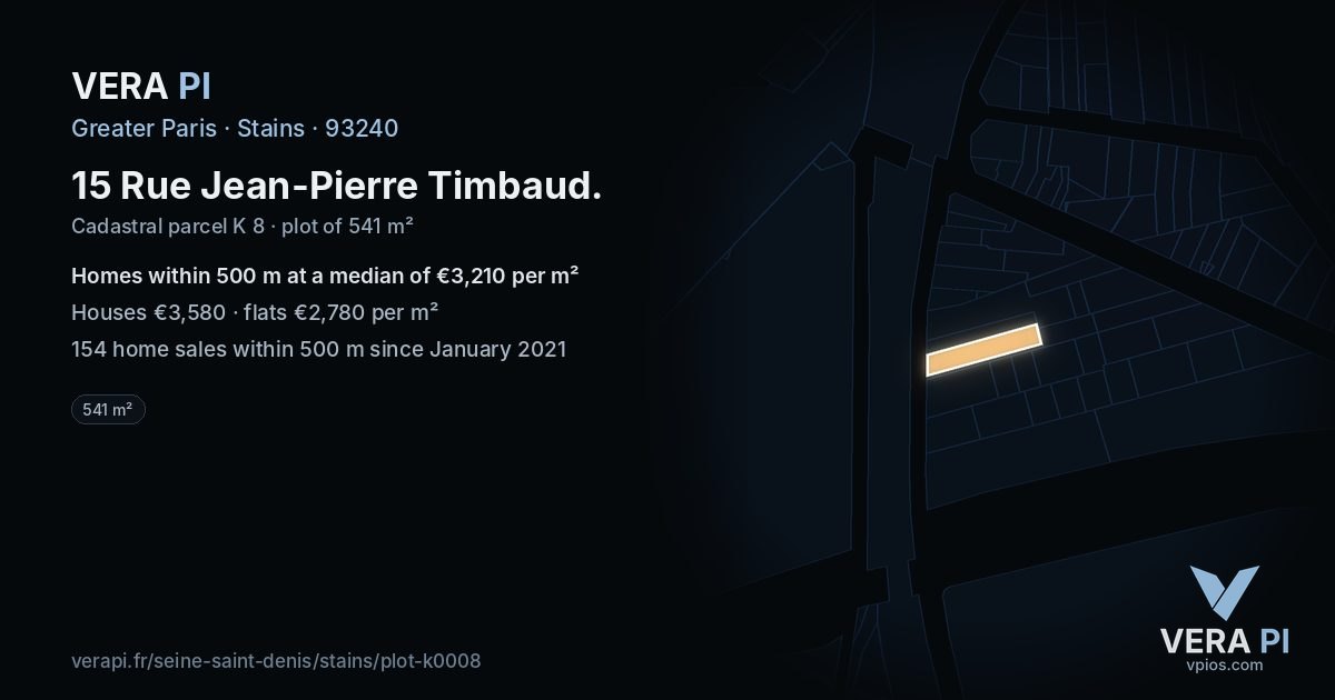 15 Rue Jean-Pierre Timbaud, Stains at night – the plot lit, the parcels around coloured by the prices near them