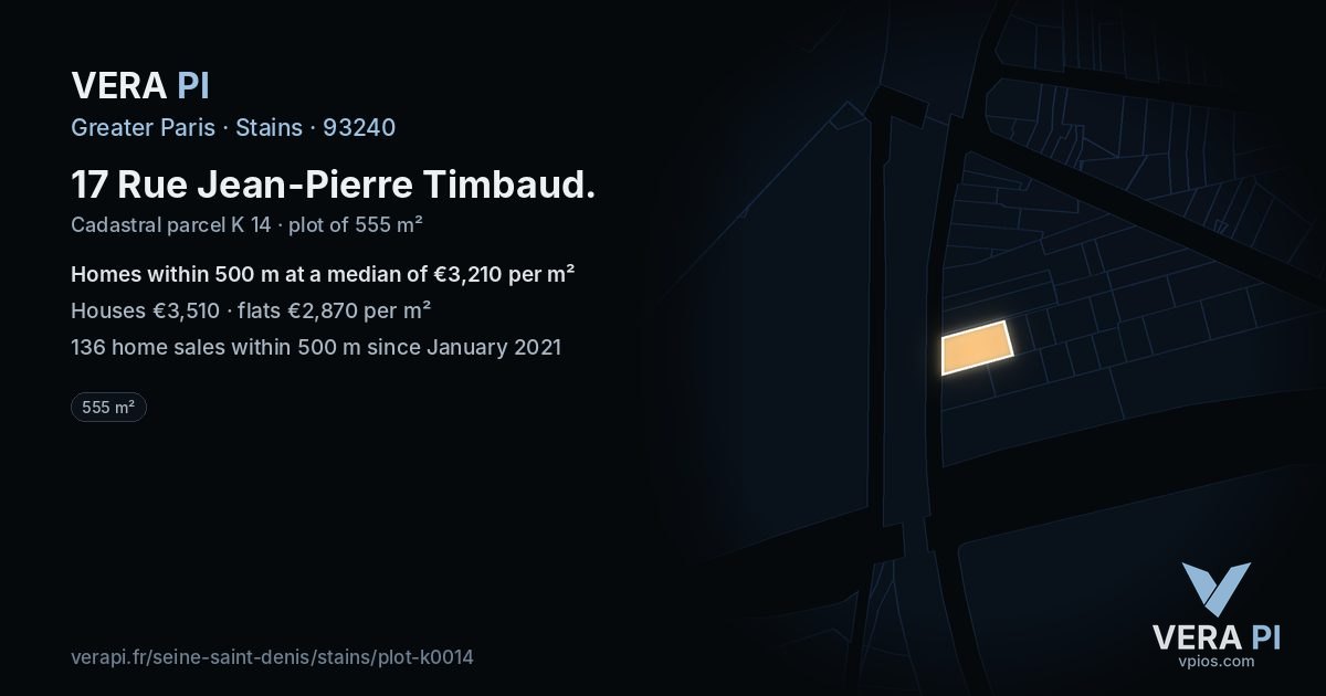 17 Rue Jean-Pierre Timbaud, Stains at night – the plot lit, the parcels around coloured by the prices near them