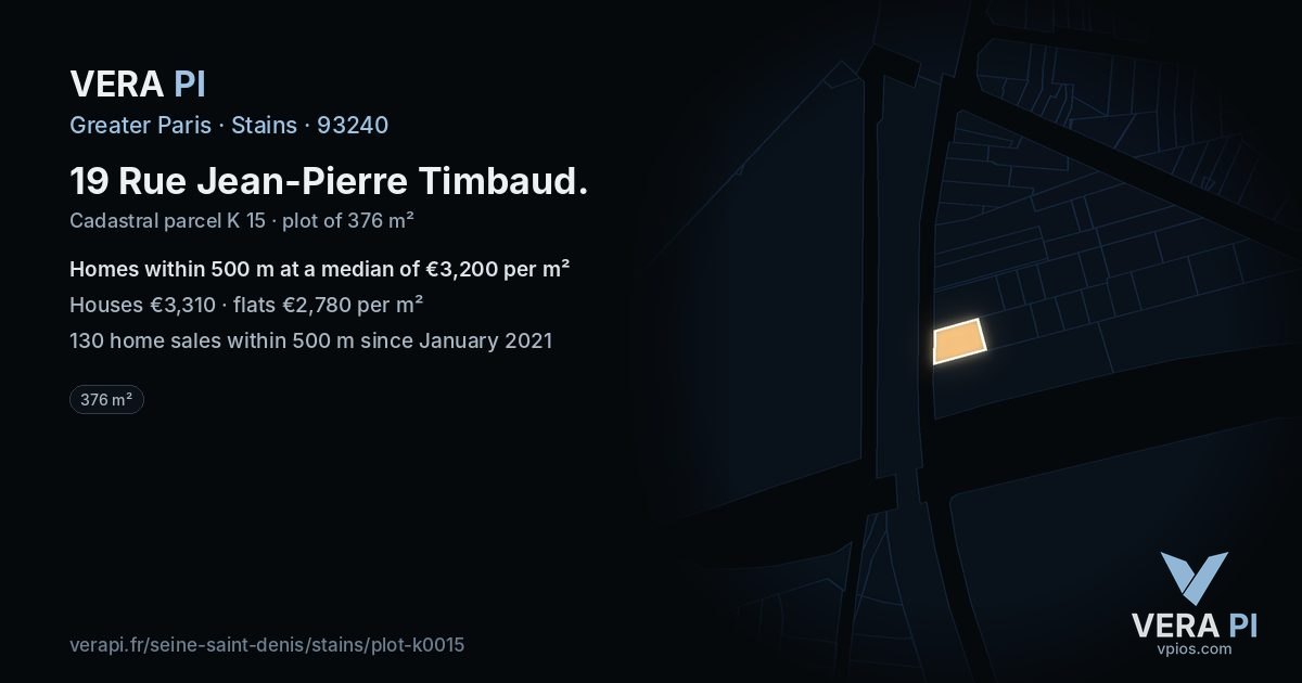 19 Rue Jean-Pierre Timbaud, Stains at night – the plot lit, the parcels around coloured by the prices near them