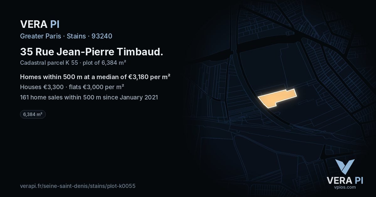 35 Rue Jean-Pierre Timbaud, Stains at night – the plot lit, the parcels around coloured by the prices near them