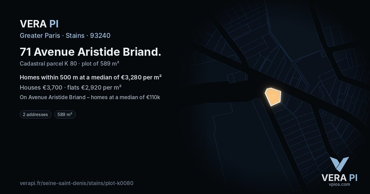 71 Avenue Aristide Briand, Stains at night – the plot lit, the parcels around coloured by the prices near them