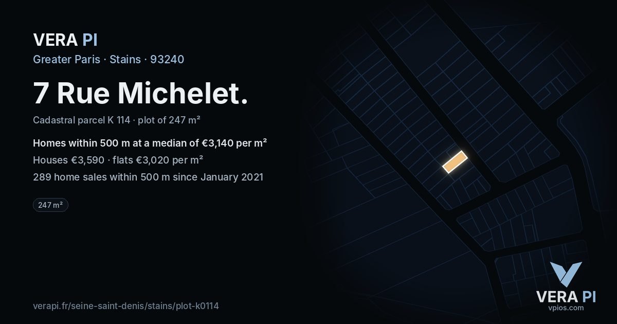 7 Rue Michelet, Stains at night – the plot lit, the parcels around coloured by the prices near them