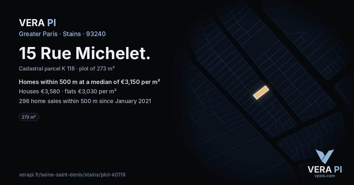15 Rue Michelet, Stains at night – the plot lit, the parcels around coloured by the prices near them