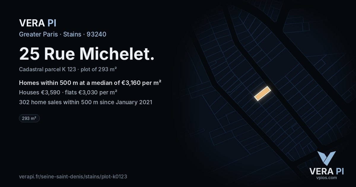 25 Rue Michelet, Stains at night – the plot lit, the parcels around coloured by the prices near them