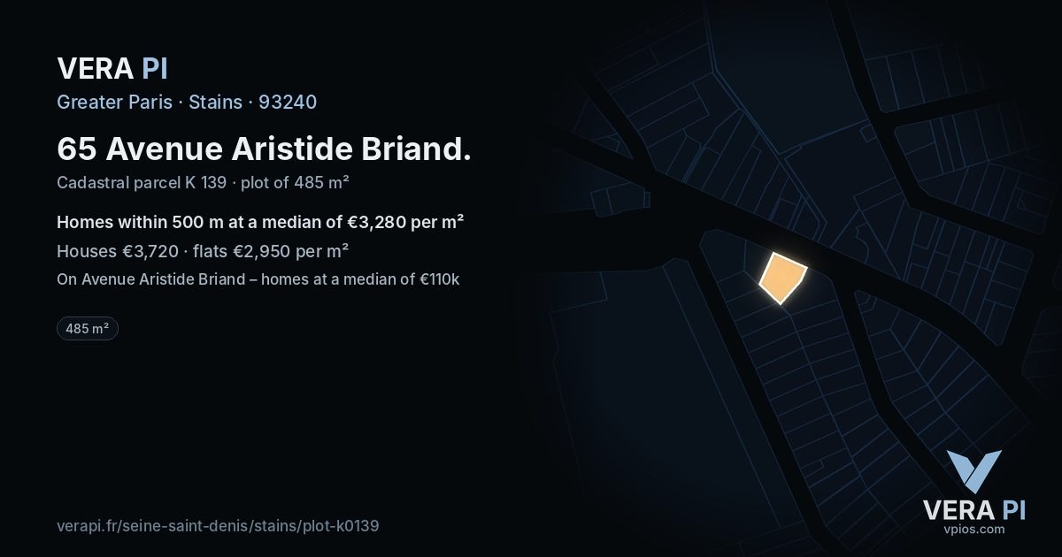 65 Avenue Aristide Briand, Stains at night – the plot lit, the parcels around coloured by the prices near them