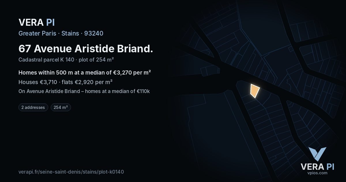 67 Avenue Aristide Briand, Stains at night – the plot lit, the parcels around coloured by the prices near them