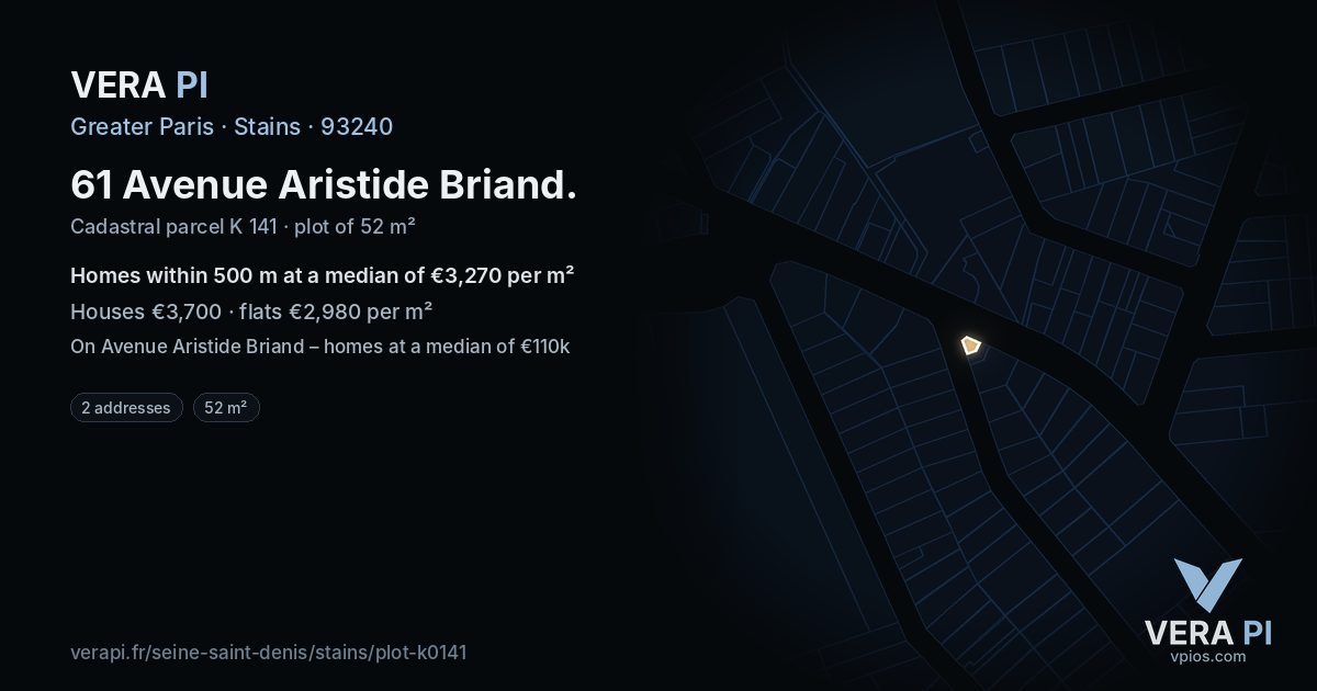 61 Avenue Aristide Briand, Stains at night – the plot lit, the parcels around coloured by the prices near them