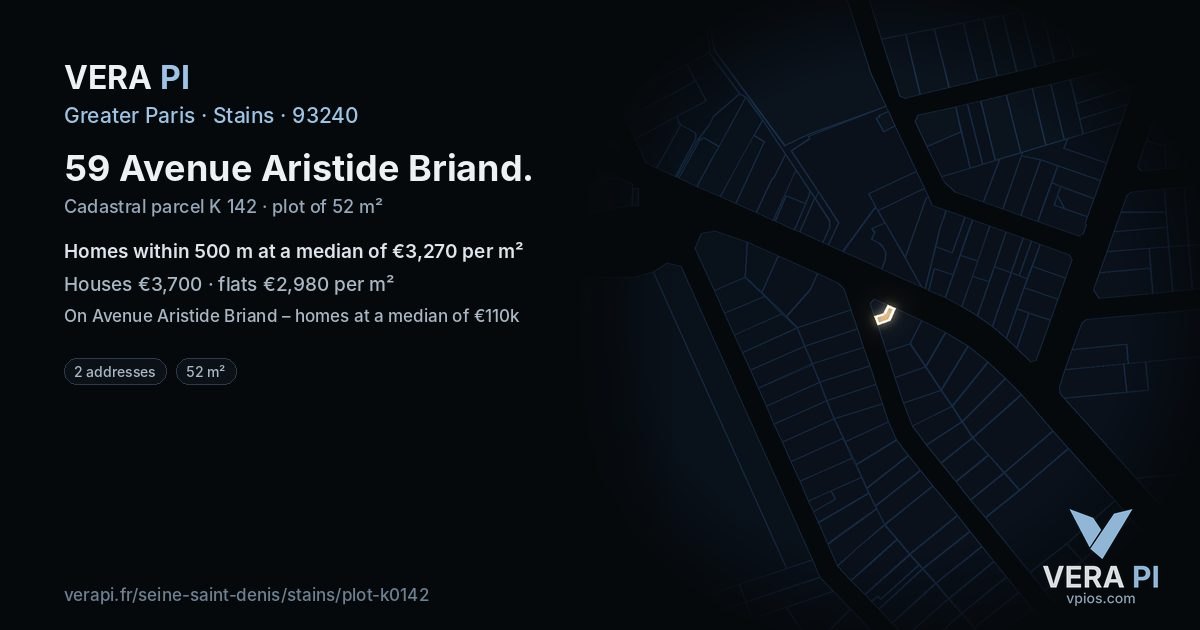 59 Avenue Aristide Briand, Stains at night – the plot lit, the parcels around coloured by the prices near them