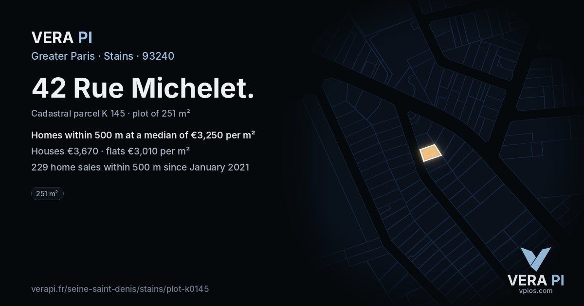 42 Rue Michelet, Stains at night – the plot lit, the parcels around coloured by the prices near them
