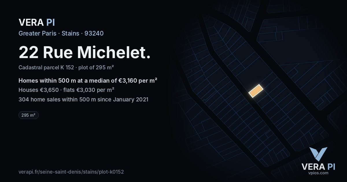 22 Rue Michelet, Stains at night – the plot lit, the parcels around coloured by the prices near them