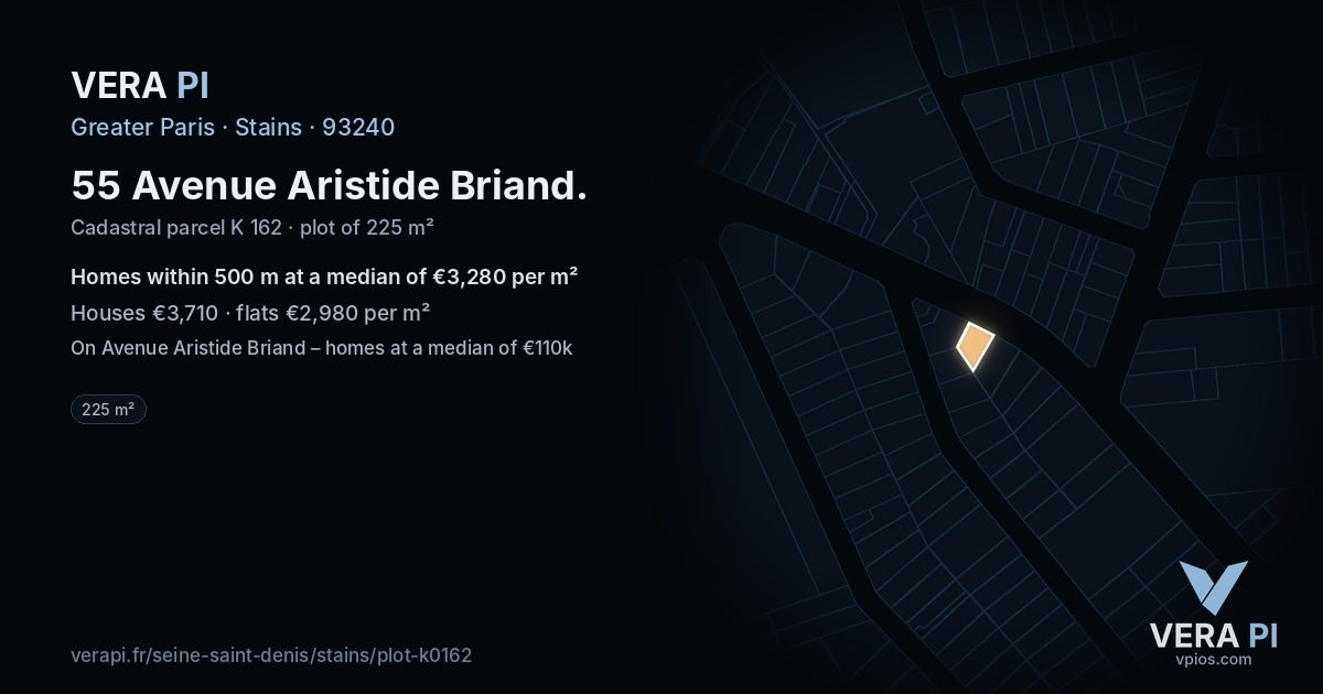 55 Avenue Aristide Briand, Stains at night – the plot lit, the parcels around coloured by the prices near them