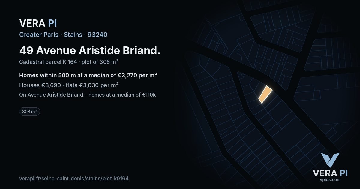 49 Avenue Aristide Briand, Stains at night – the plot lit, the parcels around coloured by the prices near them