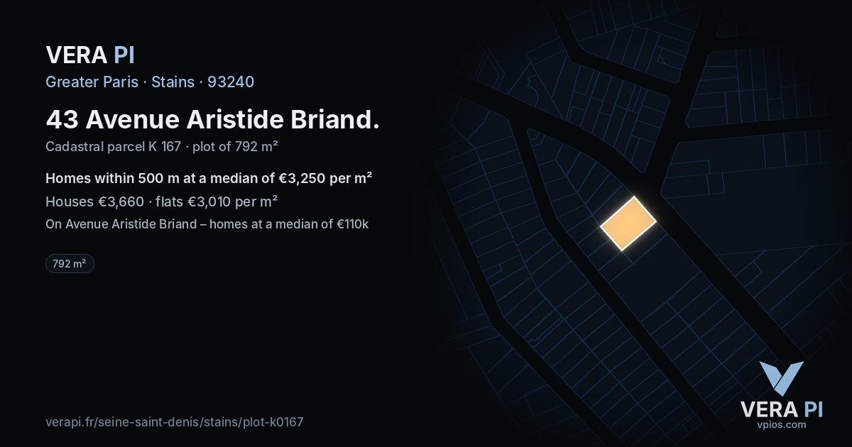43 Avenue Aristide Briand, Stains at night – the plot lit, the parcels around coloured by the prices near them