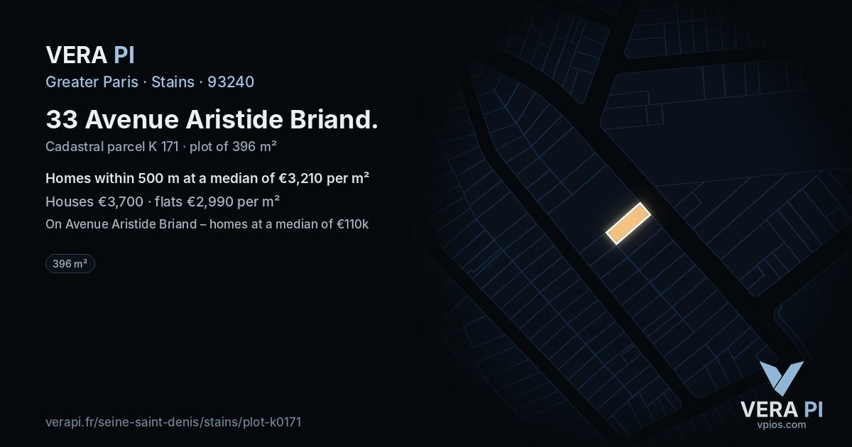 33 Avenue Aristide Briand, Stains at night – the plot lit, the parcels around coloured by the prices near them