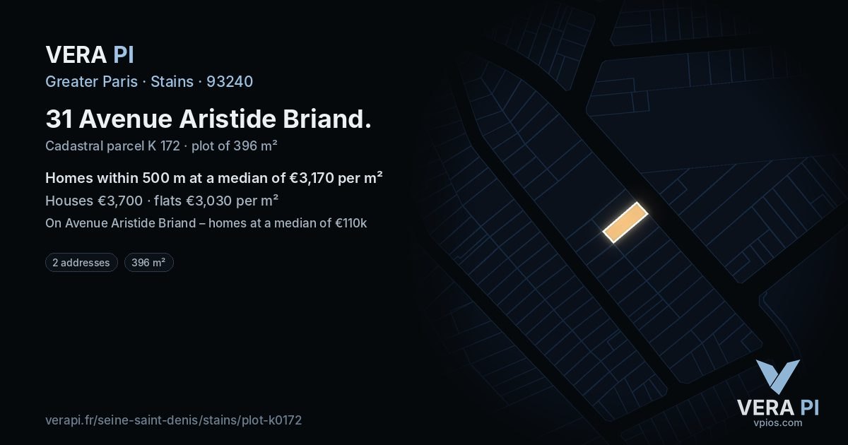 31 Avenue Aristide Briand, Stains at night – the plot lit, the parcels around coloured by the prices near them