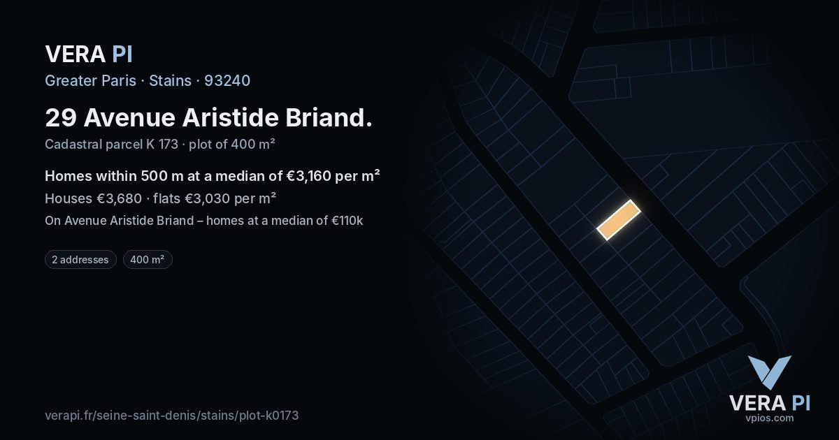 29 Avenue Aristide Briand, Stains at night – the plot lit, the parcels around coloured by the prices near them