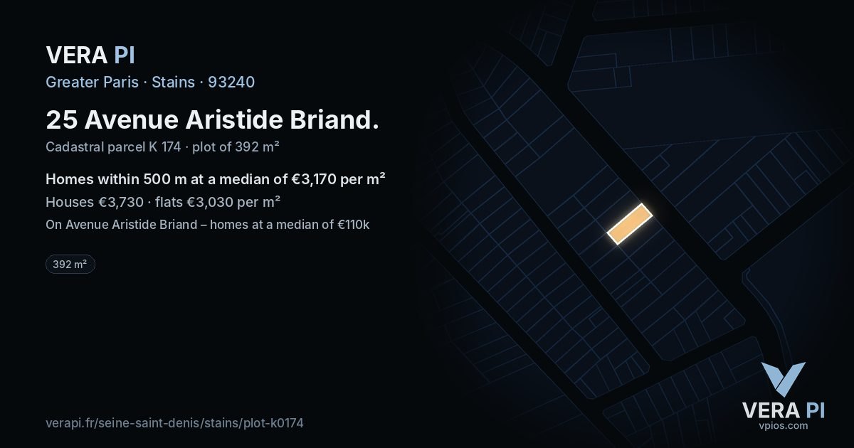 25 Avenue Aristide Briand, Stains at night – the plot lit, the parcels around coloured by the prices near them
