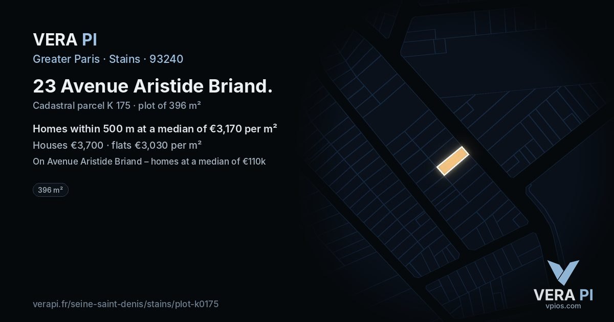 23 Avenue Aristide Briand, Stains at night – the plot lit, the parcels around coloured by the prices near them