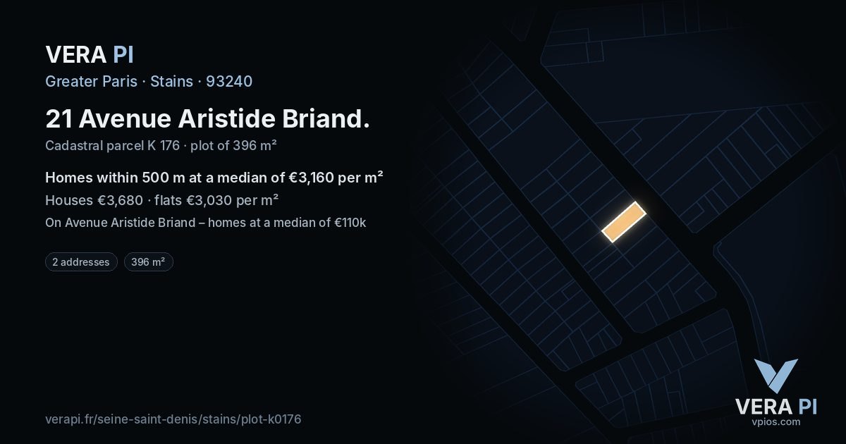 21 Avenue Aristide Briand, Stains at night – the plot lit, the parcels around coloured by the prices near them