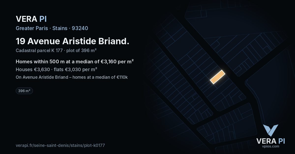 19 Avenue Aristide Briand, Stains at night – the plot lit, the parcels around coloured by the prices near them