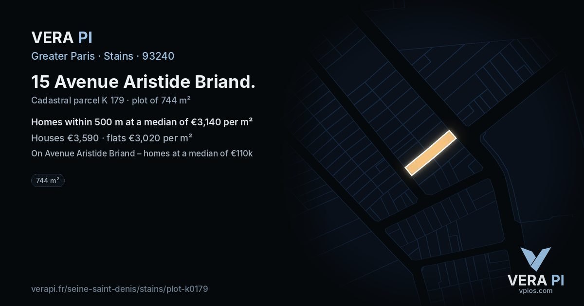 15 Avenue Aristide Briand, Stains at night – the plot lit, the parcels around coloured by the prices near them