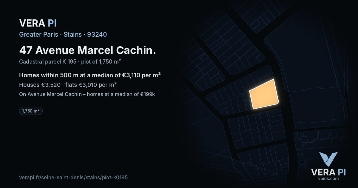 47 Avenue Marcel Cachin, Stains at night – the plot lit, the parcels around coloured by the prices near them
