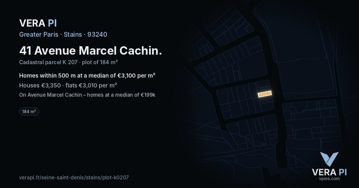 41 Avenue Marcel Cachin, Stains at night – the plot lit, the parcels around coloured by the prices near them