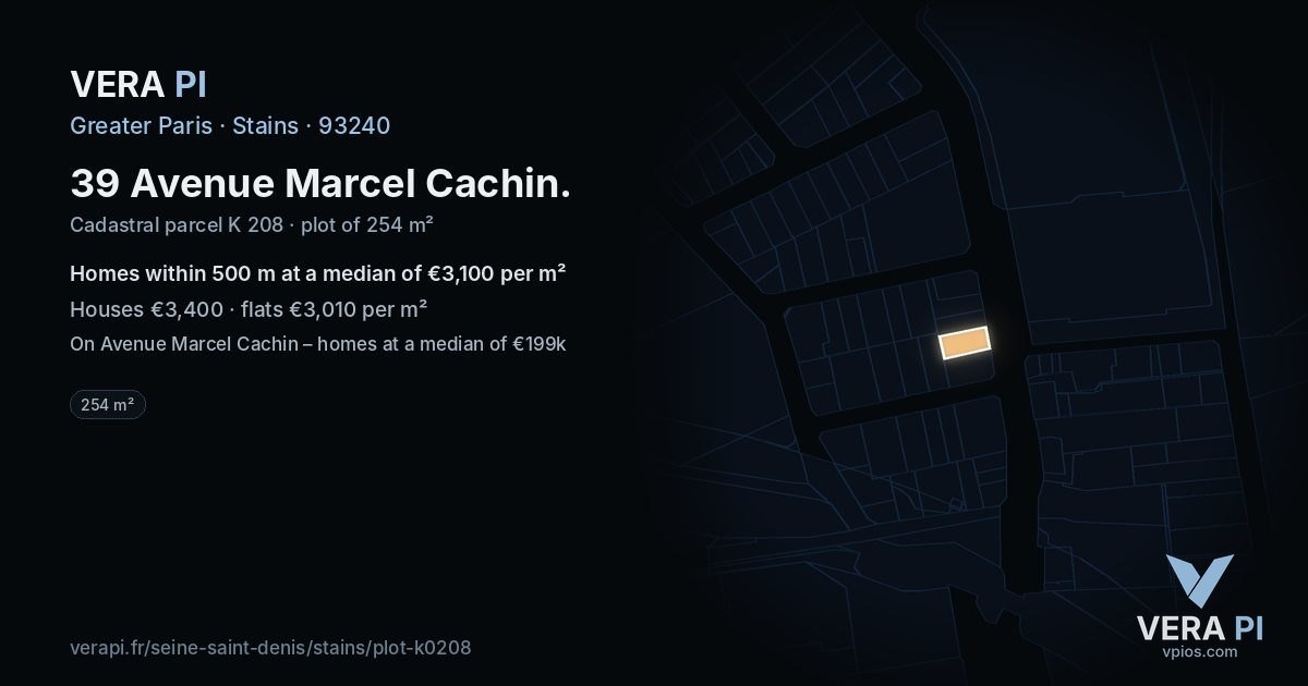 39 Avenue Marcel Cachin, Stains at night – the plot lit, the parcels around coloured by the prices near them
