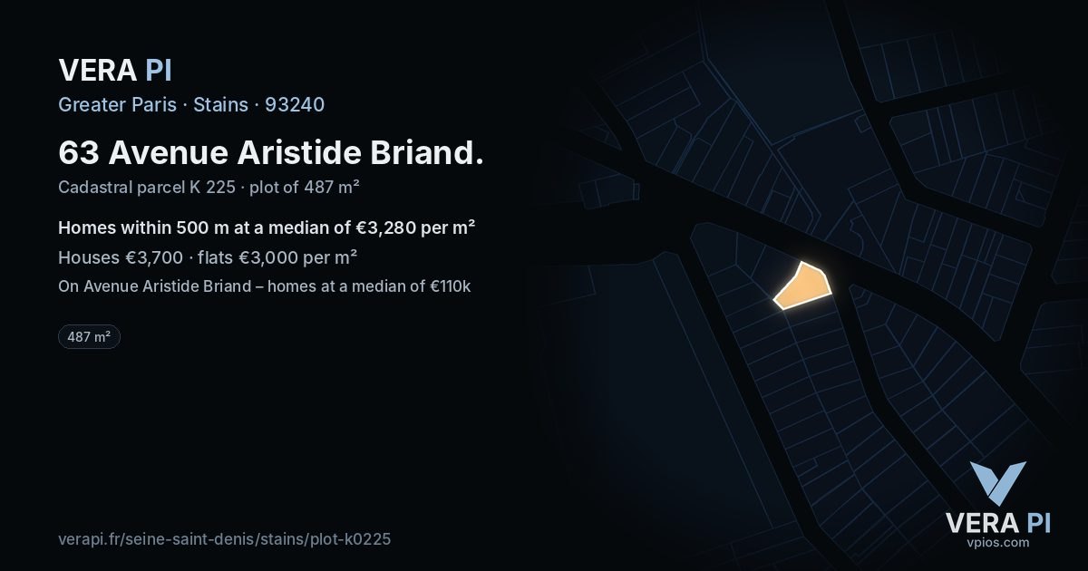 63 Avenue Aristide Briand, Stains at night – the plot lit, the parcels around coloured by the prices near them