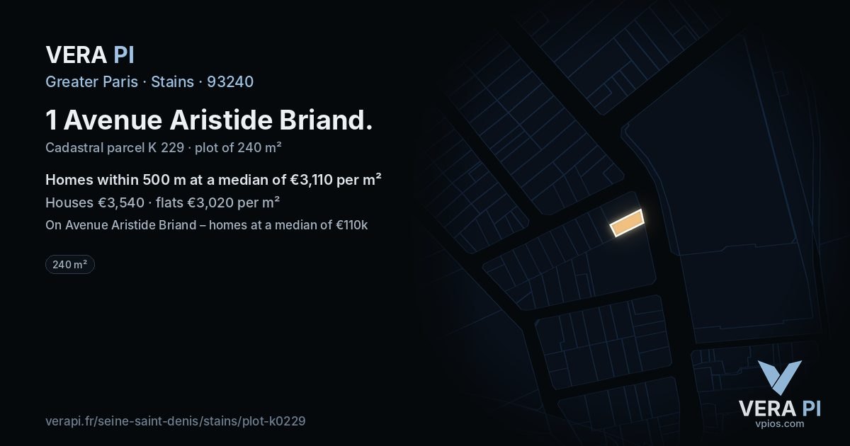 1 Avenue Aristide Briand, Stains at night – the plot lit, the parcels around coloured by the prices near them