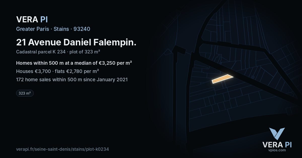 21 Avenue Daniel Falempin, Stains at night – the plot lit, the parcels around coloured by the prices near them