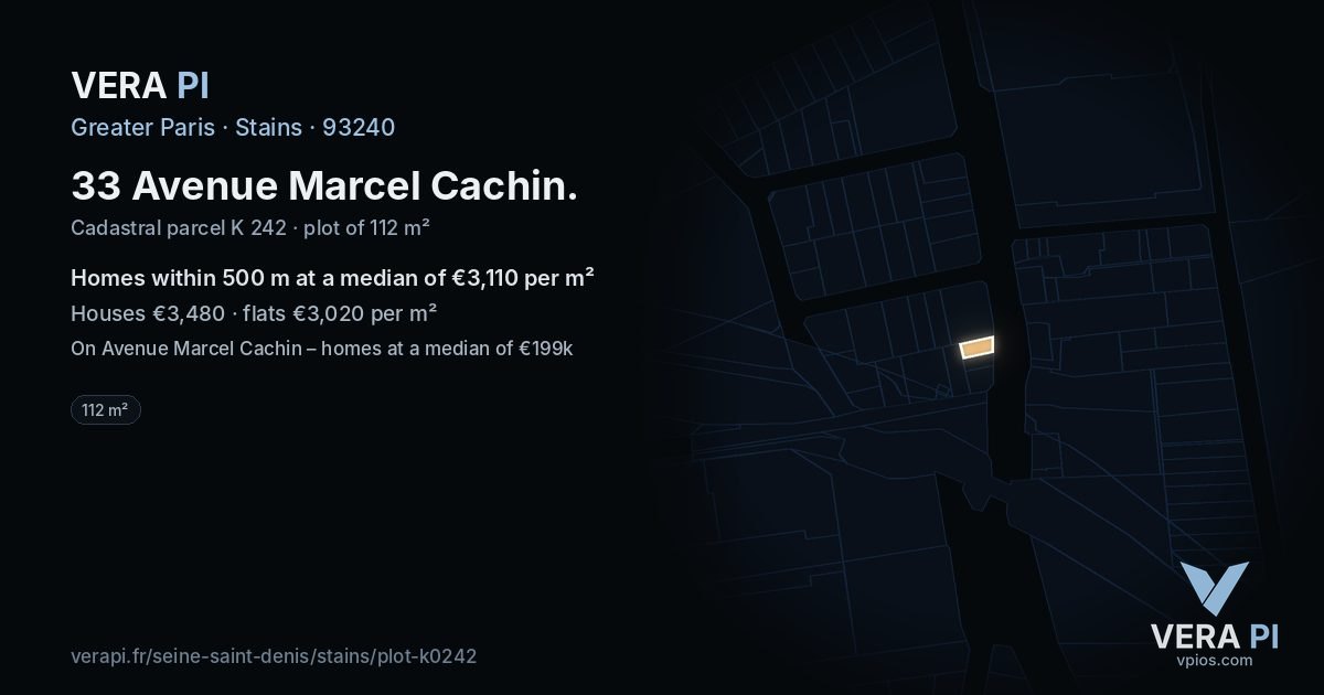 33 Avenue Marcel Cachin, Stains at night – the plot lit, the parcels around coloured by the prices near them