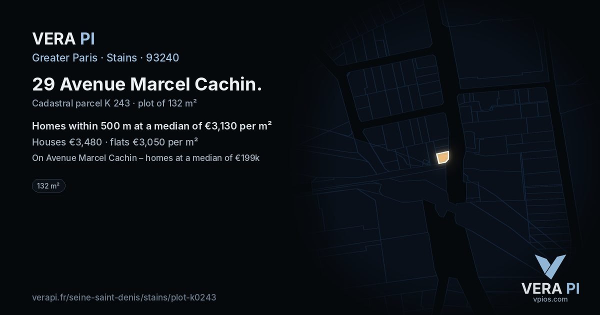 29 Avenue Marcel Cachin, Stains at night – the plot lit, the parcels around coloured by the prices near them