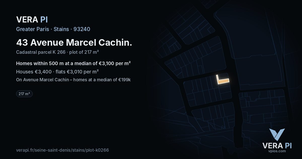 43 Avenue Marcel Cachin, Stains at night – the plot lit, the parcels around coloured by the prices near them