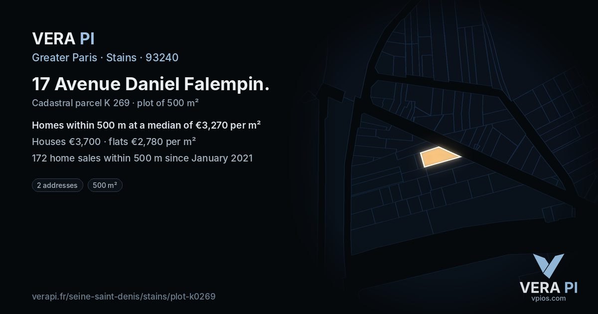 17 Avenue Daniel Falempin, Stains at night – the plot lit, the parcels around coloured by the prices near them