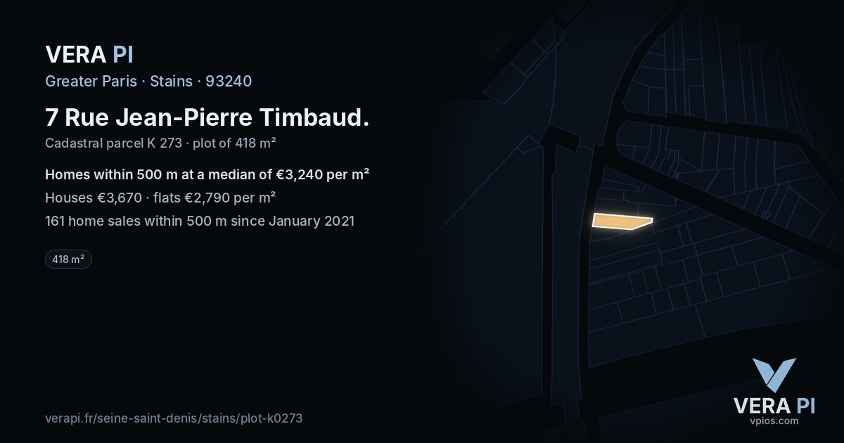 7 Rue Jean-Pierre Timbaud, Stains at night – the plot lit, the parcels around coloured by the prices near them