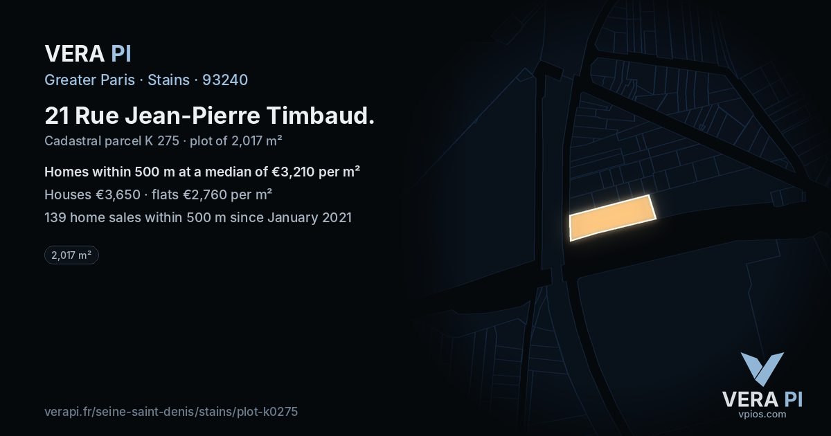 21 Rue Jean-Pierre Timbaud, Stains at night – the plot lit, the parcels around coloured by the prices near them