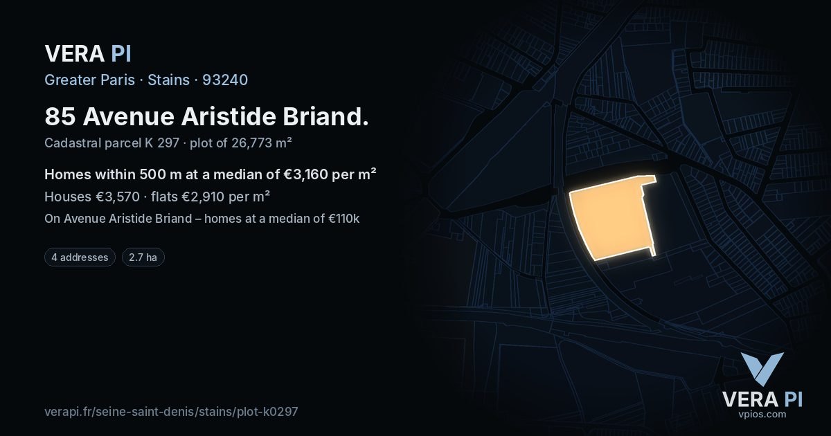 85 Avenue Aristide Briand, Stains at night – the plot lit, the parcels around coloured by the prices near them