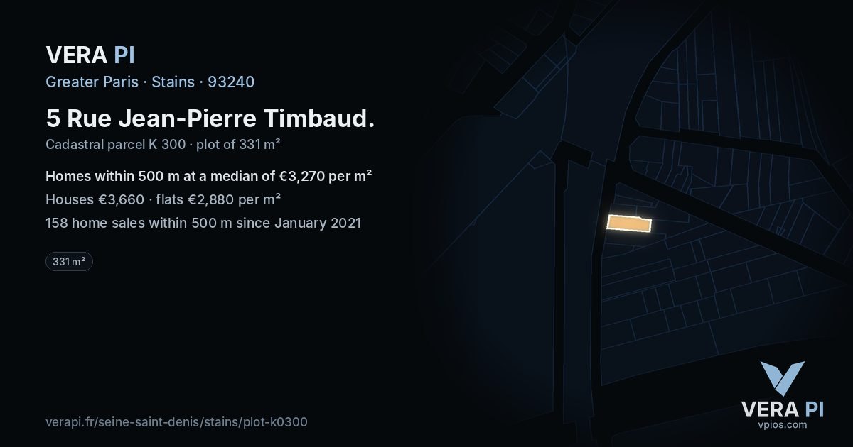 5 Rue Jean-Pierre Timbaud, Stains at night – the plot lit, the parcels around coloured by the prices near them