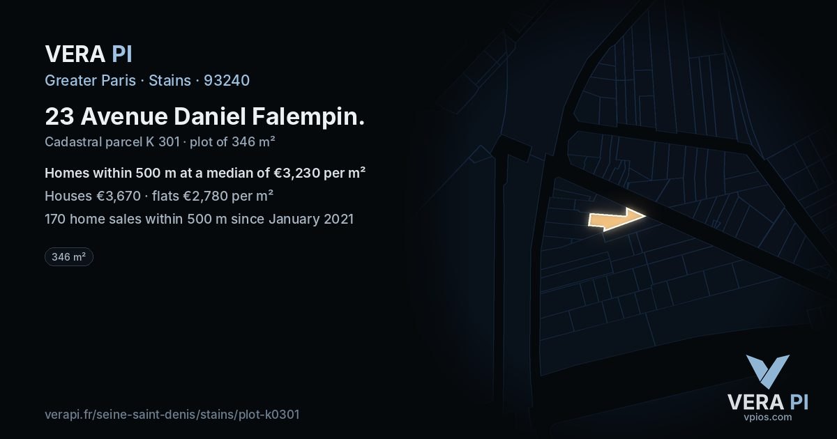23 Avenue Daniel Falempin, Stains at night – the plot lit, the parcels around coloured by the prices near them