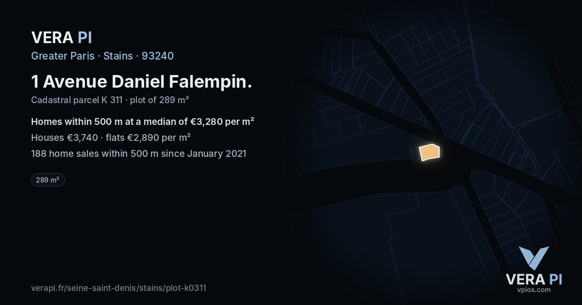 1 Avenue Daniel Falempin, Stains at night – the plot lit, the parcels around coloured by the prices near them
