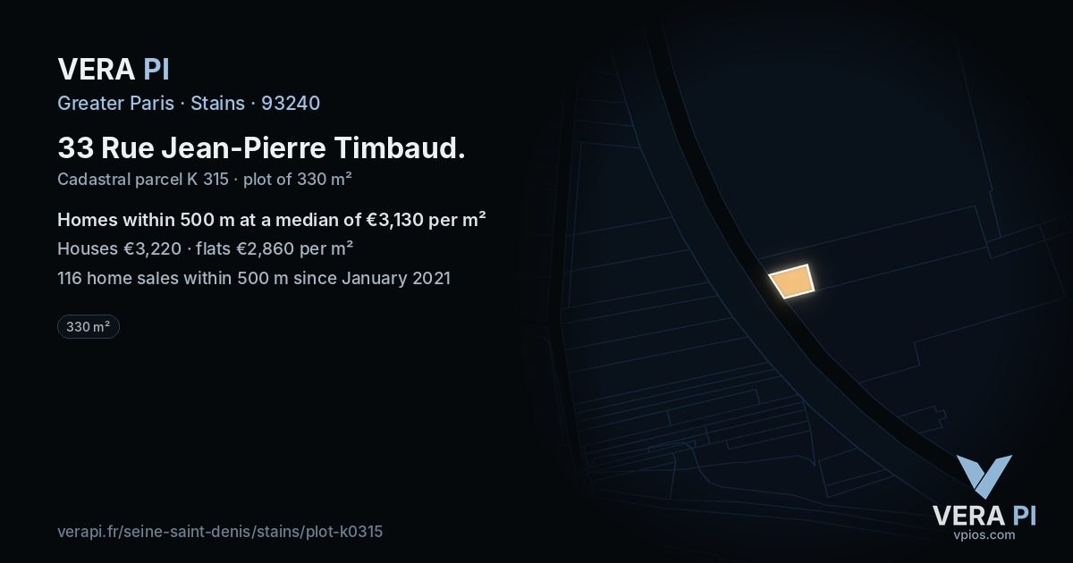 33 Rue Jean-Pierre Timbaud, Stains at night – the plot lit, the parcels around coloured by the prices near them