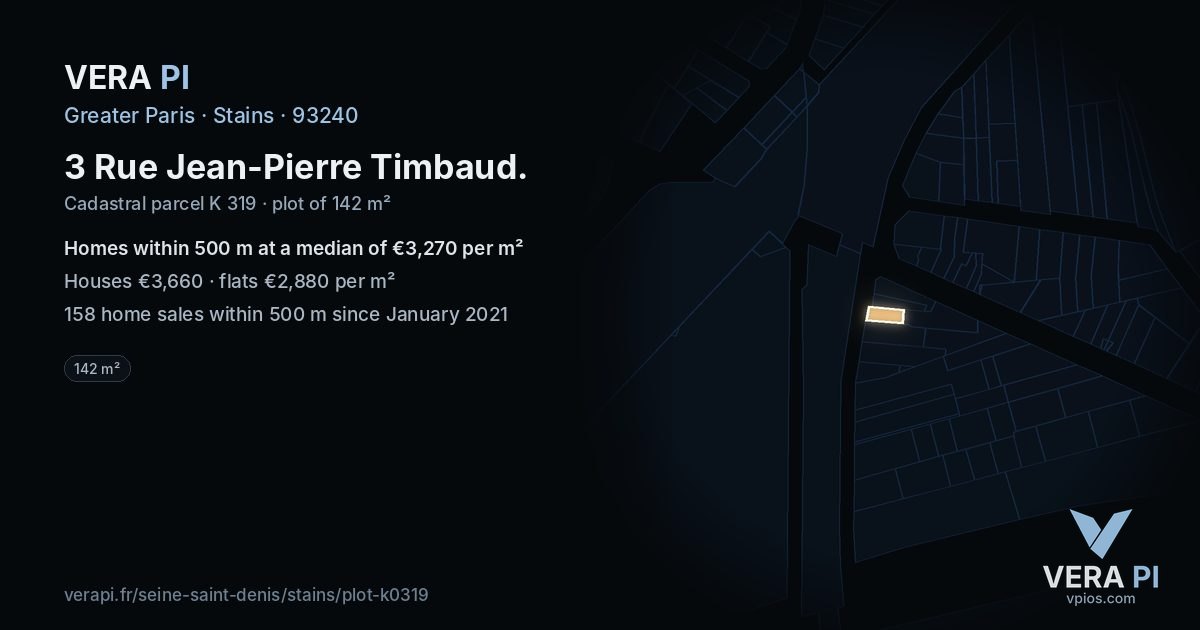 3 Rue Jean-Pierre Timbaud, Stains at night – the plot lit, the parcels around coloured by the prices near them